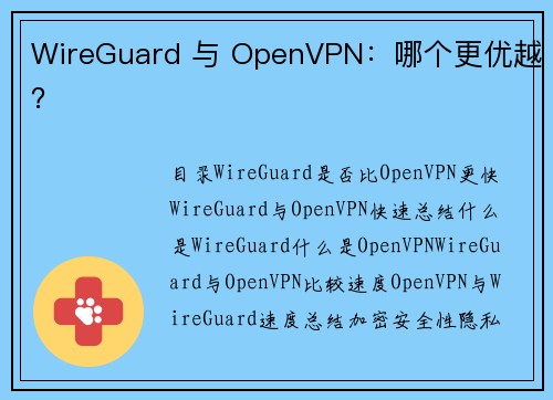 WireGuard 与 OpenVPN：哪个更优越？ 